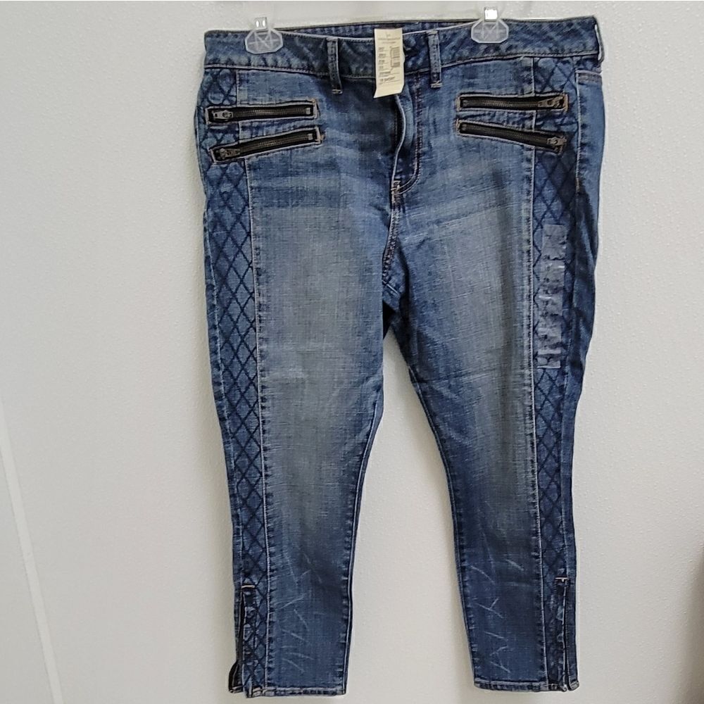 American Eagle Womens Low Rise Skinny Jeans Jegging Ankle Zippers 18 S NWT
